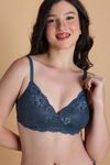 Zivame Dreamcatcher Padded Non Wired Medium Coverage Lace Bra - Orion Blue — thumbnail 4